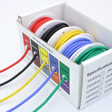 Cable y alambre de silicona flexible de 5 colores en una caja Mezcla de alambre estañado de alta calidad para bricolaje con línea de cobre puro de 20AWG/22AWG/24AWG/26AWG/28AWG