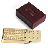 Carte da poker placcate in oro con scatola di legno per feste di Natale al casinò