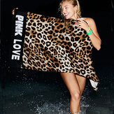 Honana WX-422 léopard rayure absorbant plein coton en peluche serviettes de plage jupe de serviette de bain à séchage rapide 