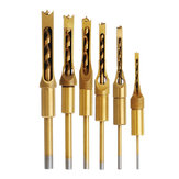 Drillpro 1/4 to 5/8 Inch Sqaure Drill Bit Titanium Coating Square Hole Saw Mortising Chisel Auger Drill Bit
