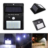 Güneş Enerjili 20 LED PIR Hareket Sensörlü Su Geçirmez Duvar Lambası Açık Bahçe Güvenlik Lambası