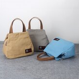 Women Canvas Casual Daily Double Rits Layer Capacity Handbag 