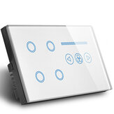 MAKEGOOD Smart WIFI Switch 4 Gang WIFI Light Switch With WiFi Ceiling Fan Switch White/Black Crystal Glass Panel Work Alexa Google Home