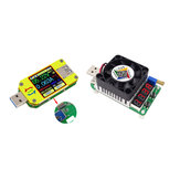 RIDEN® UM34C Para APP USB 3.0 Type-C DC Voltímetro Amperímetro Medidor de Tensão Corrente Bateria Medidor de Resistência do cabo com Carga Eletrônica LD25