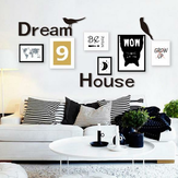 3d حلم البيت متعدد الألوان دي شكل مرآة ملصقات الحائط الرئيسية جدار مكتب ديكور