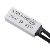 5pcs KSD9700 250V 5A 45℃ Plastic Thermostatic Temperature Sensor Switch NC