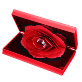 Składany Obrotowy Prostokąt Różany Pudełko Urodzinowe Pudełko z Biżuterią na Walentynki