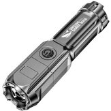 Erős LED Zoom Zseblámpa USB-töltőkábellel, vízálló 18650 horgászathoz, vadászathoz, Mini fáklya
