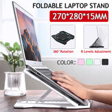 2 IN 1 Foldable 8-Level Height Adjustable Macbook Holder Stand Bracket with Phone Holder for Laptops Tablets