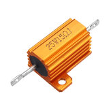 5pcs RX24 25W 15R 15RJ Metal Aluminum Case High Power Resistor Golden Metal Shell Case Heatsink Resistance Resistor