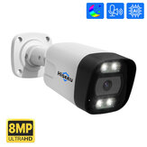 Telecamera di sicurezza per esterni Hiseeu HB718-PA 4K 8MP POE IP con visione notturna intelligente, rilevazione del movimento P2P, audio bidirezionale H.265 resistente all'acqua per uso domestico