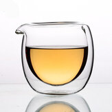 Jingdezheng 150ml dupla camada de alta temperatura de chá de vidro resistente justo copo copo porção anti-quente