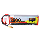 ZOP Power 11.1V 2600mAh 100C 3S lipo batterij XT60 Plug voor RC Racing Drone