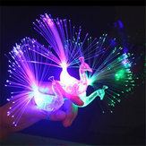 Anello a LED colorato e creativo con piumaggio di pavone per feste e divertimenti, regalo originale per bambini