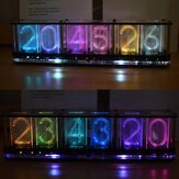 Geekcreit® Upgrade Boldfaced Word Imitate Glow Clock Vollfarb RGB Lichtleitungsröhrenuhr mit LED-Musikspektrum-Kit DS3231