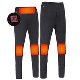 TENGOO Pantalones calefactables eléctricos de control de 3 velocidades para hombres y mujeres, capa base elástica de calzoncillos largos aislados con calefacción USB, para camping y senderismo.