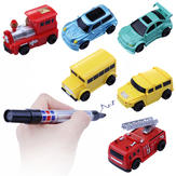 Mini linha de carro mecânica mágica de Indução de Natal seguindo com a caneta Crianças Brinquedos de presentes para crianças