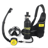 Размер 1 литр для дайвинга DIDEEP с комплектом баллона кислорода, подводной трубкой для дыхания, редуктором давления и маской для дайвинга в сумке для хранения.