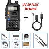 BaoFeng UV-S9 Plus Walkie Talkie Tri-Band 10W Güçlü 10W CB Radyo Telsiz VHF UHF 10W 10km uv-5r'ye kadar Uzun Menzilli Taşınabilir Radyo 2xAnten