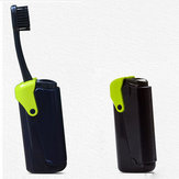 KT-717 Portable, faltbare Zahnbürste in Form eines Feuerzeuges, kompakt für Reisen, Camping und den Außenbereich mit einer Zahnpastenflasche