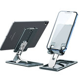 Bakeey Multi-Szög Állításment Aluminum Alloy Tablet/Phone Holder Hordozható összehajtható online tanuláshoz és élő közvetítéshez alkalmas asztali tartó iPhone 13 POCO-hoz 4-12 hüvelykes eszközökön.