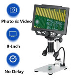 G1600 9 Zoll großer Farbbildschirm Digitalmikroskop HD 12MP Display 1-1600X Kontinuierlich mit LED-Highlight-Fülllicht