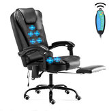 Krzesło do gier z funkcją masażu Hoffree 7-punktowe Krzesło biurowe Krzesło wykonane z PVC Krzesło obrotowe Krzesło ergonomiczne Regulowanej wysokości z pilotem zdalnego sterowania