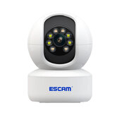 Камера ESCAM QF005 3MP WiFi IP 2,4 ГГц беспроводная PTZ с функцией двойного освещения, обнаружение движения, двусторонней интеркоммуникацией, ночным видением, уведомлениями через приложение и поддержкой карты памяти - идеально подходит для домашнего видеонаблюдения