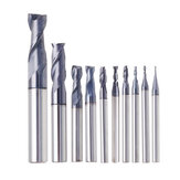 Ferramenta CNC de corte TiAlN de 2 flautas em carboneto de tungstênio com faixa de corte de 1 a 10 mm e dureza de HRC55.