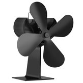 Black 4-Blade Heat Powered Wood Fireplace Stove Fan for Gas Pellet Ventilator