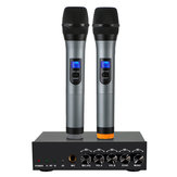 Elegiant Studio Bluetooth Sistema de Microfone Sem Fio UHF de 2 Canais Home Karaoke Kit
