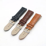 22mm Genuine Leather Strap Band Bamboo Grain For Bulova Watch Black / Brown