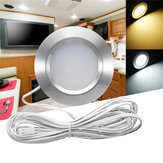 Lumière de plafond encastrée ronde à LED pour véhicule de loisirs, panneau plat de lampe descendante pour armoire, blanc chaud/blanc