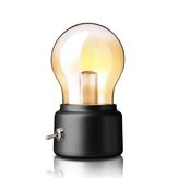 Lampe rétro en forme d'ampoule, charge USB, lampe de bureau portable mini lumière nocturne