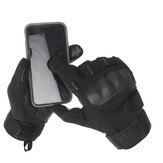 Audew Winter Warme wasserdichte winddichte rutschfeste dreifingerige Touchscreen-Handschuhe aus PU-Leder für das Motorradfahren im Freien
