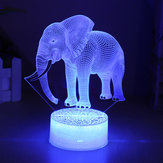 Elefantenmodell-Fernbedienung Touch-Switch 3D Acryl-LED 7/16 Farben Bunte Licht Weihnachtsgeschenkdekorationen