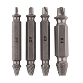Drillpro 4pcs Double Side Drill Out Damaged Screw Extractor Drill Bits Stripped Screw Removers