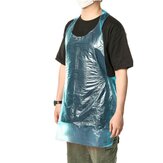 100PCS Disposable Plastic Aprons Waterproof Oil Proof PE Kitchen Personal Protection Cooking Aprons Blue