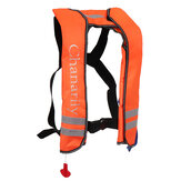 Colete salva-vidas inflável automático com 4 refletores, adequado para adultos. Segurança para velejar, pescar, nadar e surfar. Tamanho máximo da cintura 52''
