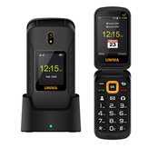 UNIWA V909T 4G Flip Phone 2,8 дюйма + 1,77 дюйма 2250 мАч камера Вибрация FM Радио SOS GPS Две SIM-карта-карты Телефоны с функцией двойного режима ожидания