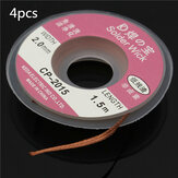 4pcs 1.5mx2mm Solder Wire Desoldering Braid Solder Remover Copper Wick Spool Wire Cable