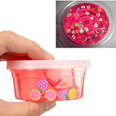 Slime 4oz Clear Pink Fruit Salad Slime Fimo Slice Crystal Clear Putty Toy