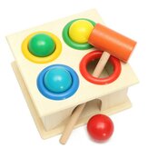 Conjunto educativo precoce de brinquedos em madeira para bebês e crianças: Martelo de bater na bola