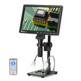 Mustool 10,1 hüvelykes LCD HD videó mikroszkóp 150X C Mount lencsével, elektronikus mikroszkóp kamerával és fém állvánnyal a professzionális javítószerszámokhoz