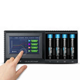 Caricabatterie Eizfan LUX S4 a schermo LCD touch da 4 slot per batterie 18650, 21700, 20700, AA, AAA