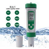 6-in-1のPH水質検出EC TDS PH SALT S.G TEMPマルチ機能水源測定ペン