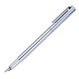 HongDian HD516 Metal Stainless Steel Fountain Pen Fine Nib 0.5mm Bright Silver Excellent Writing Gift Ink Pen for Business Office Home
