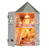 Hoomeda 13816 Kits Love Castle DIY Wood Dollhouse Miniature With Light And Furniture Toy Gift