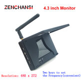 4.3 Inch FPV Monitor 480*272 16:9 5.8Ghz 48CH Mini Screen Built-in 1800mAh Battery Support AV OUT
