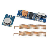 Kit de módulo transceptor sem fio 433 MHz 100 M Transmissor + receptor + 2 unidades de mola de cobre Antena